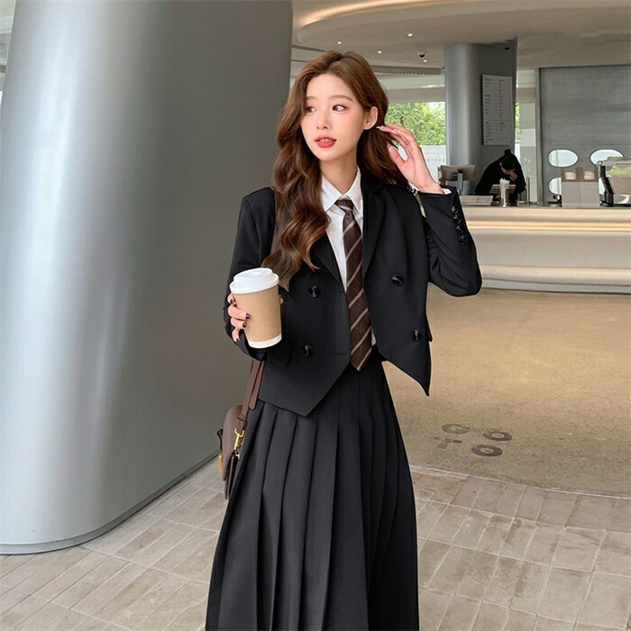 卒業式 スーツ 女の子 卒服 韓国 JK制服 ワンピース スーツ フォーマルスーツ JK制服 ジュニア 子供スーツ キッズスーツ スカートスーツ ロング丈 入園式 ゆったりサイズ S M L XL
