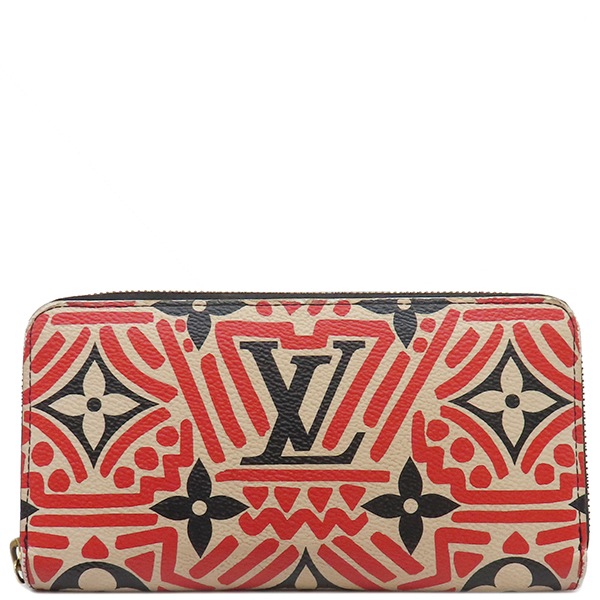 ルイヴィトン LOUIS VUITTON 長財布 ジッピー ウォレット ジャイアントモノグラムキャンバス クレームルージュ ゴールド金具 LVクラフティ 赤 黒 ラウンドファスナー M69436 GI