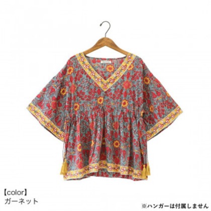 プルオーバー ブロックプリントディンティ B GA 43522111384