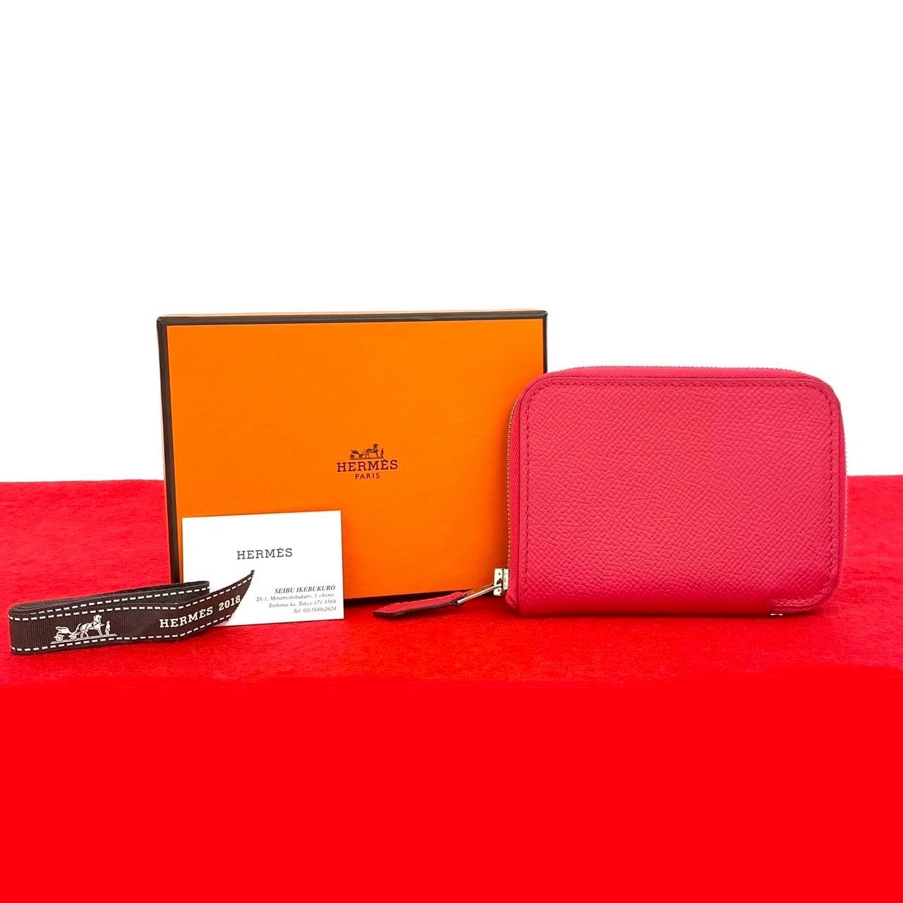 アザップ シルクイン コンパクトコインケース レザー ピンク 87461