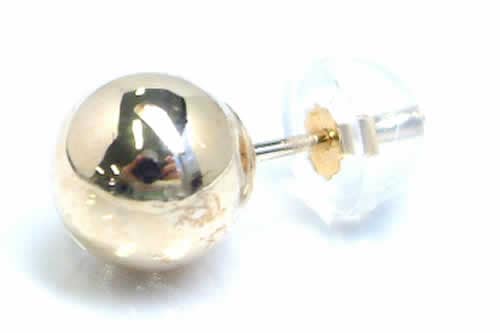 14金 7mm丸玉ピアス 1個 片耳 本物の金 シンプル ボール 男性 女性 キャッチ プレゼント