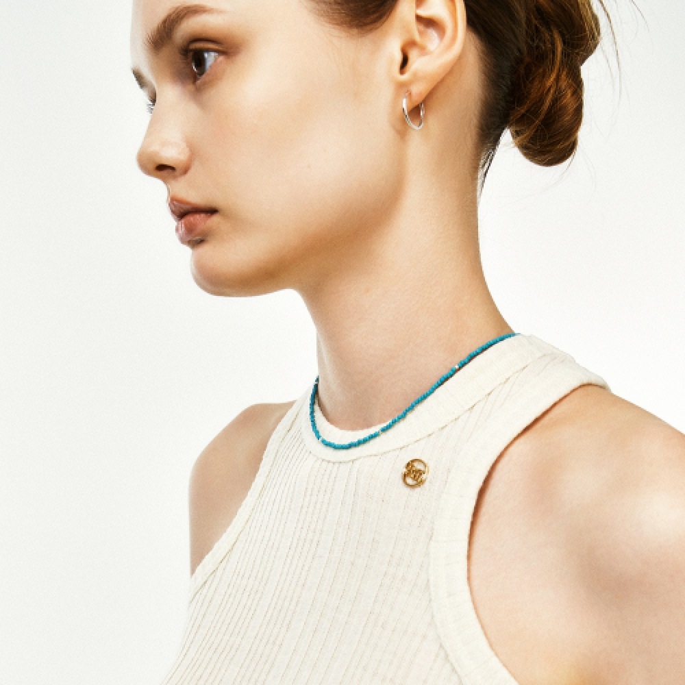 LUNNE シルバー 925 ポイントボールターコイズネックレス #LSN62