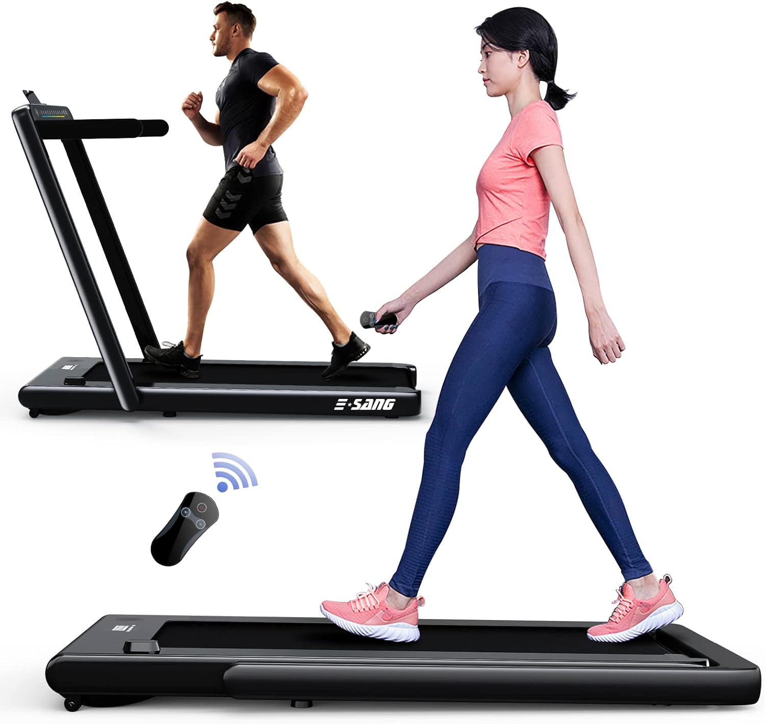ESANG ルームランナー ランニングマシン 電動 家庭用 静音 折りたたみ 薄型 スタイリッシュ お洒落 収納楽々 時速１１２KM/H