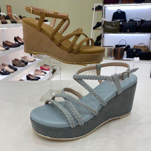 女性用トンスブウェッジヒールサンダル PFEMDS673675CABL HFPF1A GN_GN