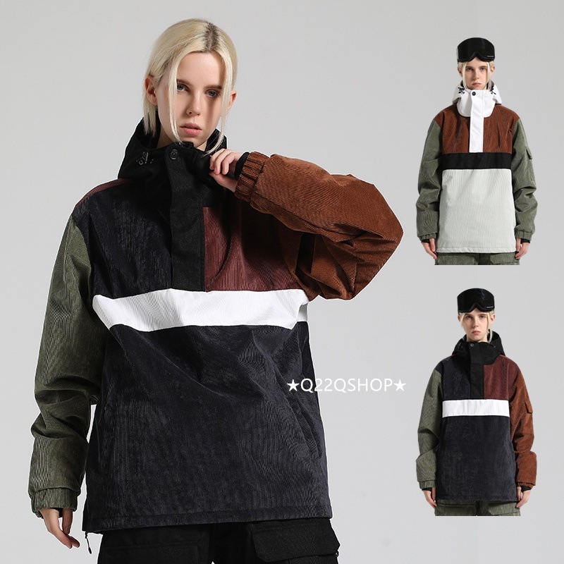 スノボウェア 2025 単品 トップス メンズ レディース スウェット パーカー ジャケット コーデュロイ ウィンタースポーツ スノーボードウェア スキーウェア スノーウェア 防水防寒韓国風