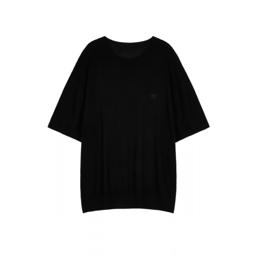 FREI ベーシックロゴハーフニット (ブラック)