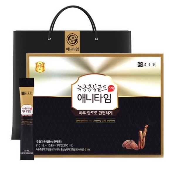 鍾根堂]鹿茸紅参スティックアニメタイムゴールド10ml x30P/免疫力/ギフト/健康