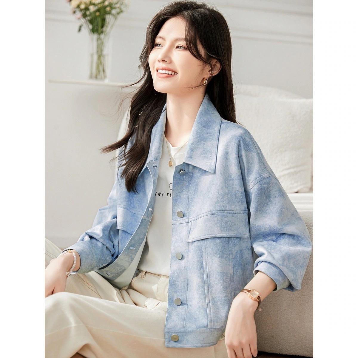 オシャレ大人 アウター カジュアル 春コート ウンテンパーカーコート スプリングコート ショート丈ジャケット 春秋 レディース 韓国風ウンテンパーカージャケット 4,780円