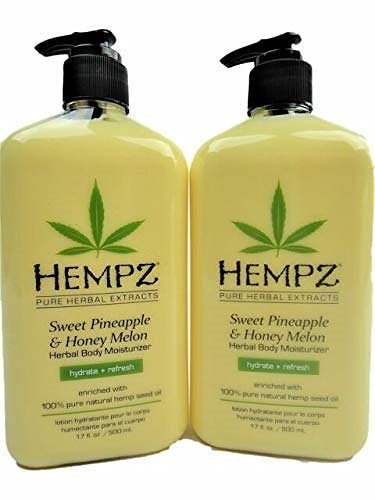 『2年保証』 Hempz天然ハーブボディ保湿剤:スイートパイナップルハニーメロンスキンローション(17オンス2パッ ボディクリーム・ローション