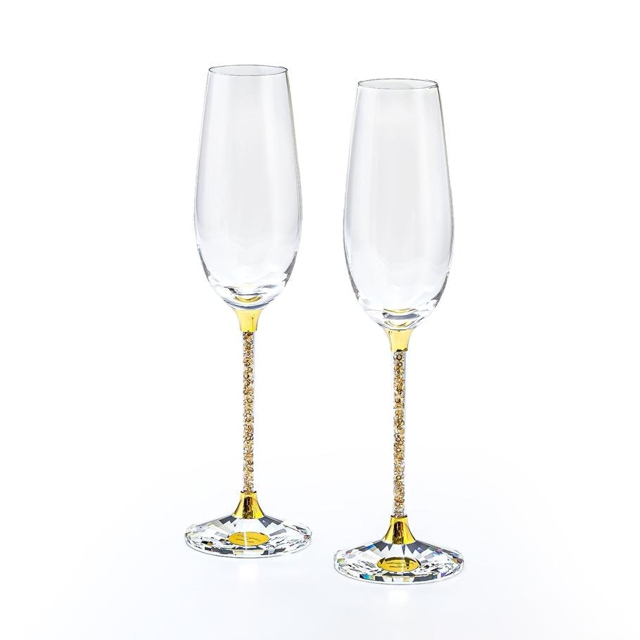 シャンパングラス ペア クリスタルライン トースティンググラス フルートグラス ゴールド 5102143