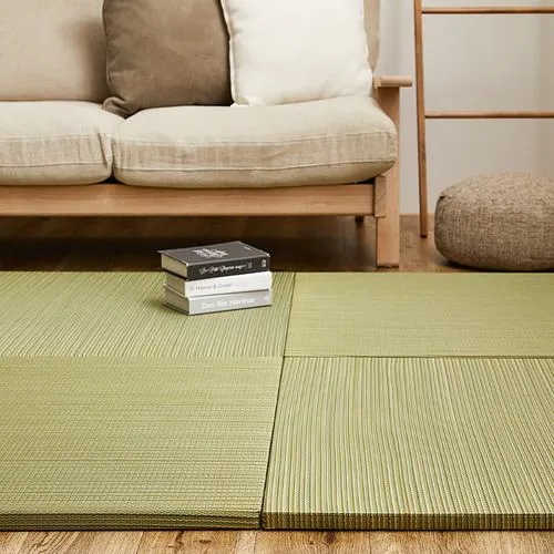 【メーカー直送品】萩原 【12枚組】置き畳 綾川 約82×82×2.5cm グリーン