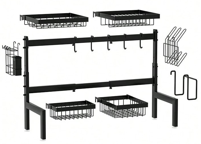 シンクの上 大型オーガナイザーラック 1個キッチン収納ラックステンレス製 食器乾燥ラック多機能キッチンオーガナイザーと収納キッチン用品 5,381円