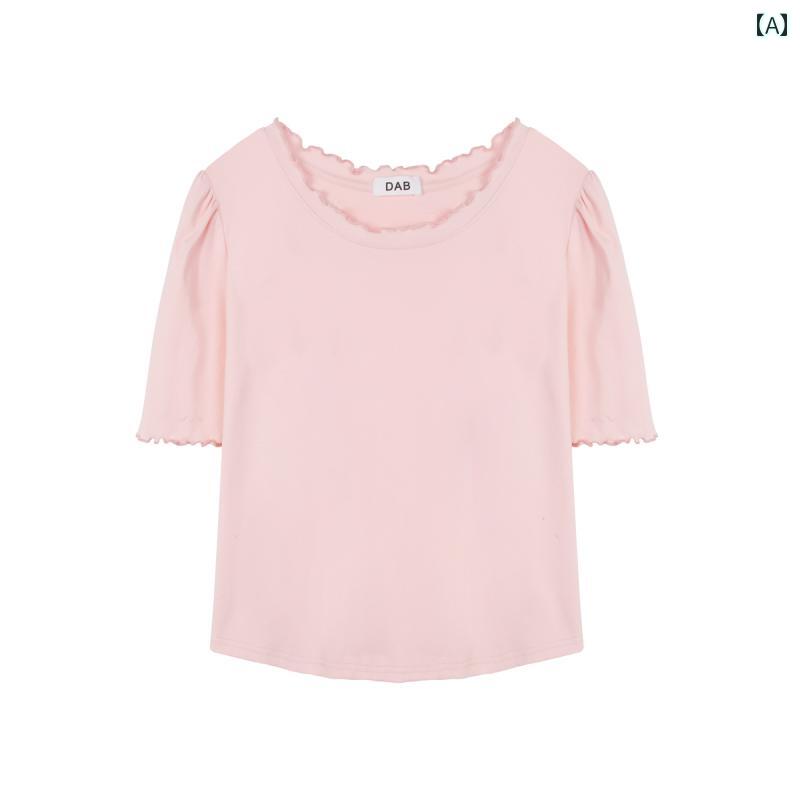 大きめサイズ レディース トップス カジュアル おしゃれ デート 女子会 普段使い 白 Tシャツ ファッション 半袖 ぽっちゃり 夏 シック ピンク