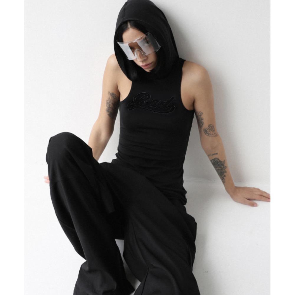 BADBLOOD Second Skin Hooded Mini Dress Black w-drs24-004 9,908円