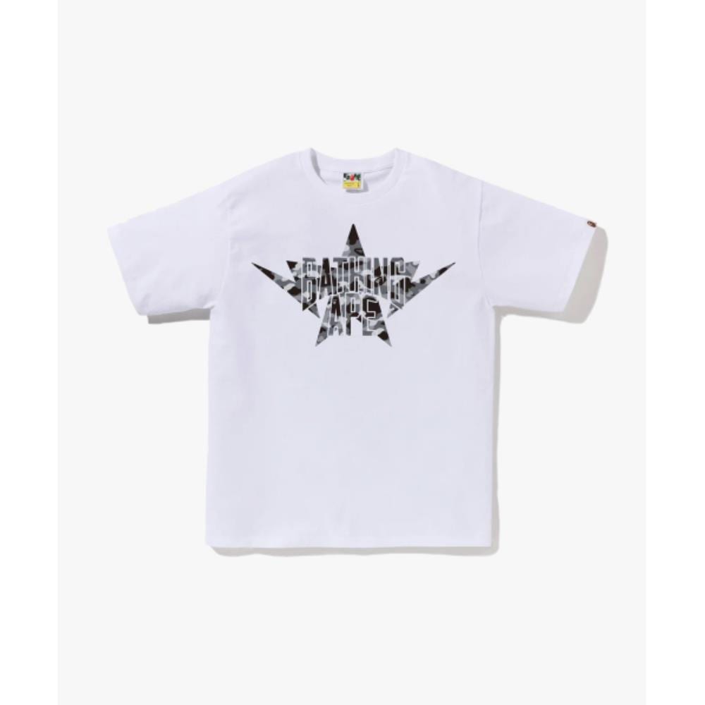 BAPE First Camo Twin Star NYC T-Shirt M WHITEGRAY 001TEL