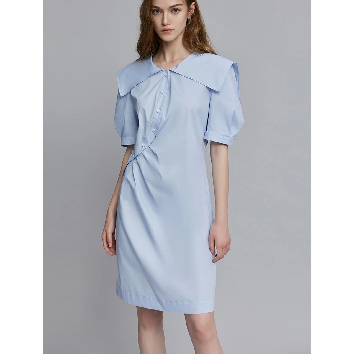 フレンチ高級で痩せたワンピース夏服の新しい質感高級感シャツ ワンピース30%制限