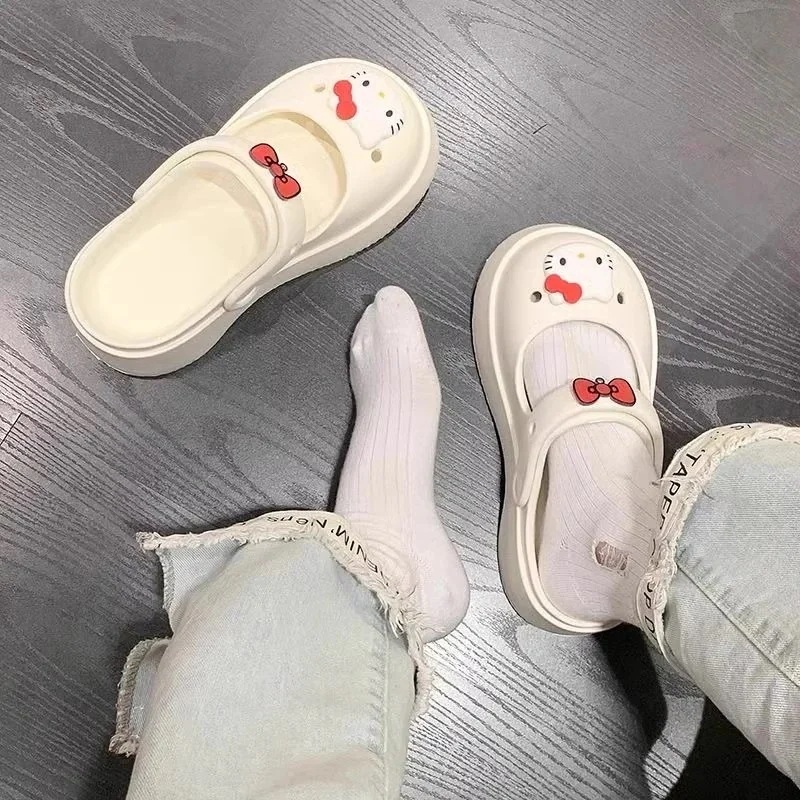 【10個セット】新作！キティちゃん サンダル スリッパ スリッパビーチサンダルコンフォート夏 通気性 歩きやすい疲れないカジュアルPUおしゃれビーチ通勤 超柔らかキャラクター バスルーム滑り止めスリッ