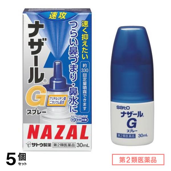 第２類医薬品 ナザールGスプレー 鼻炎用点鼻薬 30mL 5個セット
