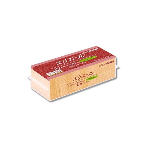 ペーパータオル 大王製紙 エリエールスマート無漂白 小判サイズ 200枚入り X42パック
