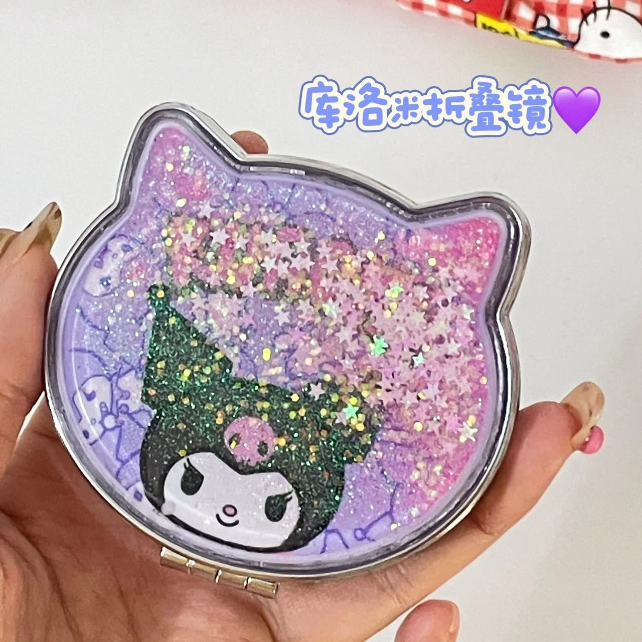 【200点セット】【送料無料】クロミ流砂小鏡携帯ミニ流砂両面鏡折りたたみ式ハンディミラー付き