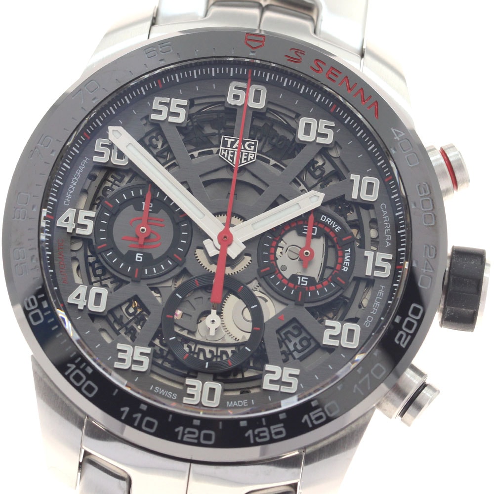タグホイヤー TAG HEUER CBG2013.BA0657 カレラ キャリバーホイヤー02 クロノグラフ アイルトン・セナ 自動巻き 箱・保証書付き_949266【中古】