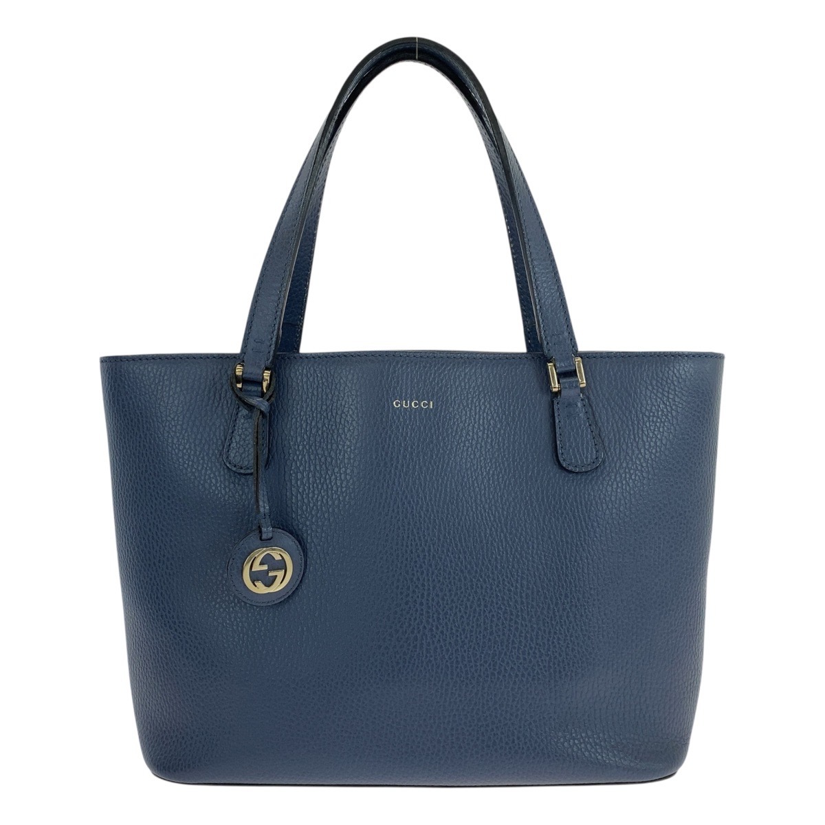 美品 インターロッキング ブルー ゴールド金具 レザー 388561 トートバッグ ショルダーバッグ レディース 503528