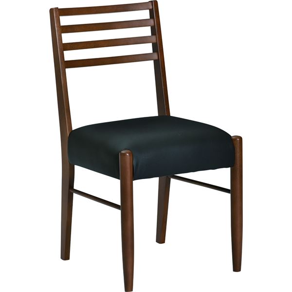 ダイニングチェア PVC 木製 2脚組 ブラウン [組立品]