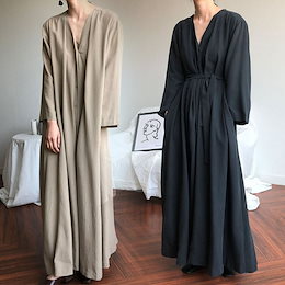 マキシ丈ゆったりシャツワンピース ロングワンピース 体型カバー 上品可愛い タートル合わせで今から着れる1枚で春にも着れる
