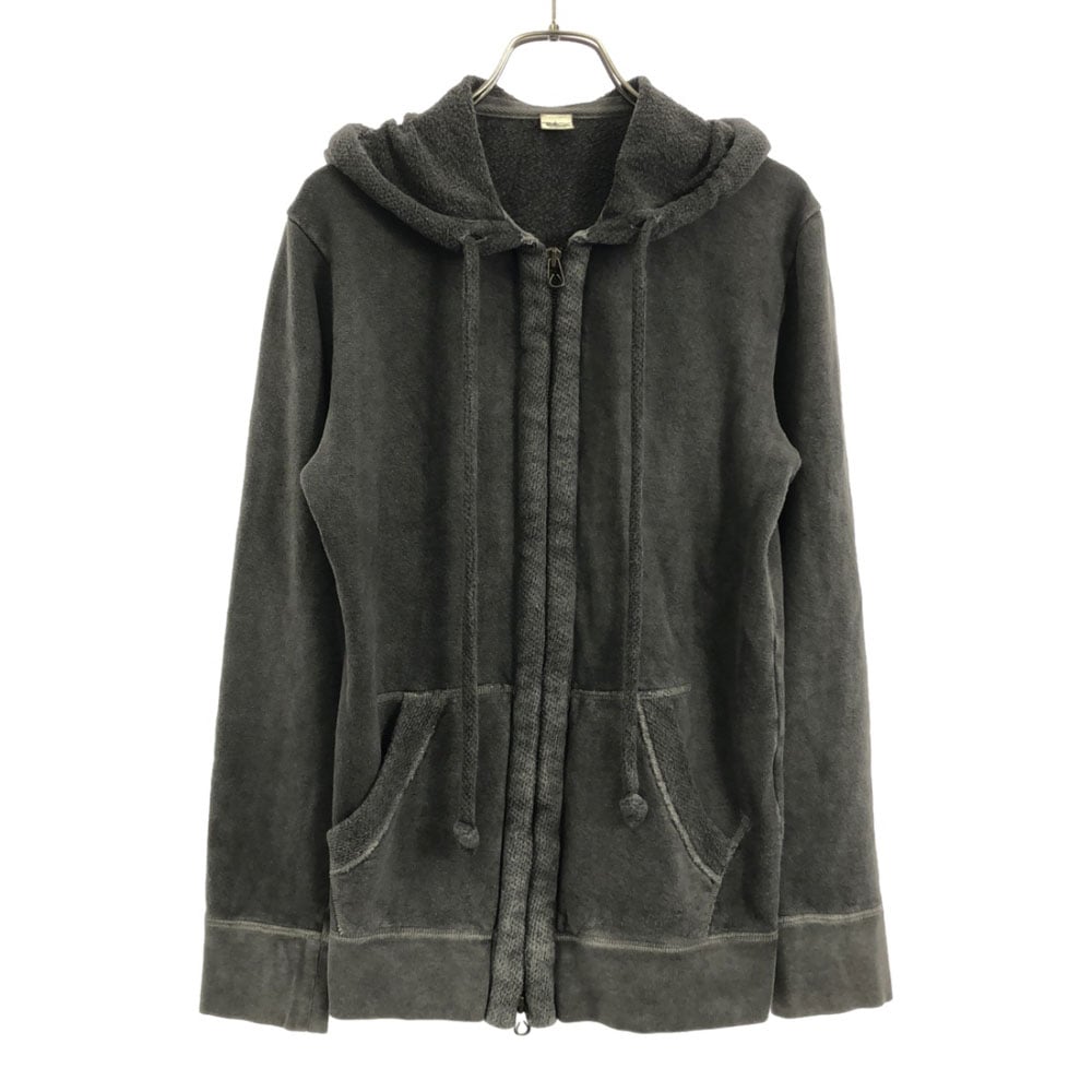 日本製 長袖 ジップパーカー S グレー メンズ