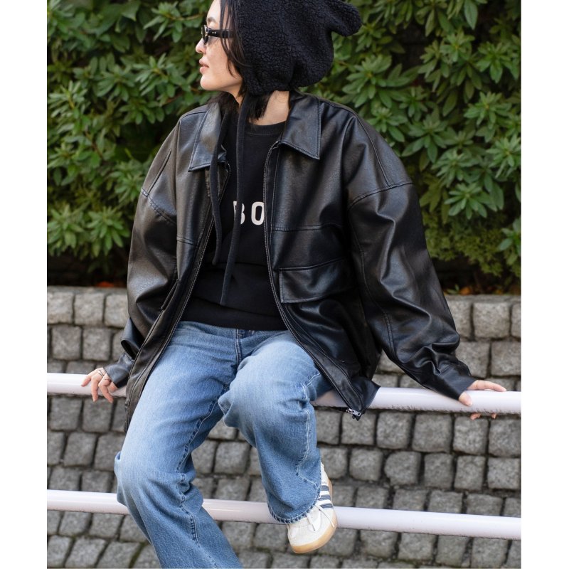 合皮ブルゾンジャケット