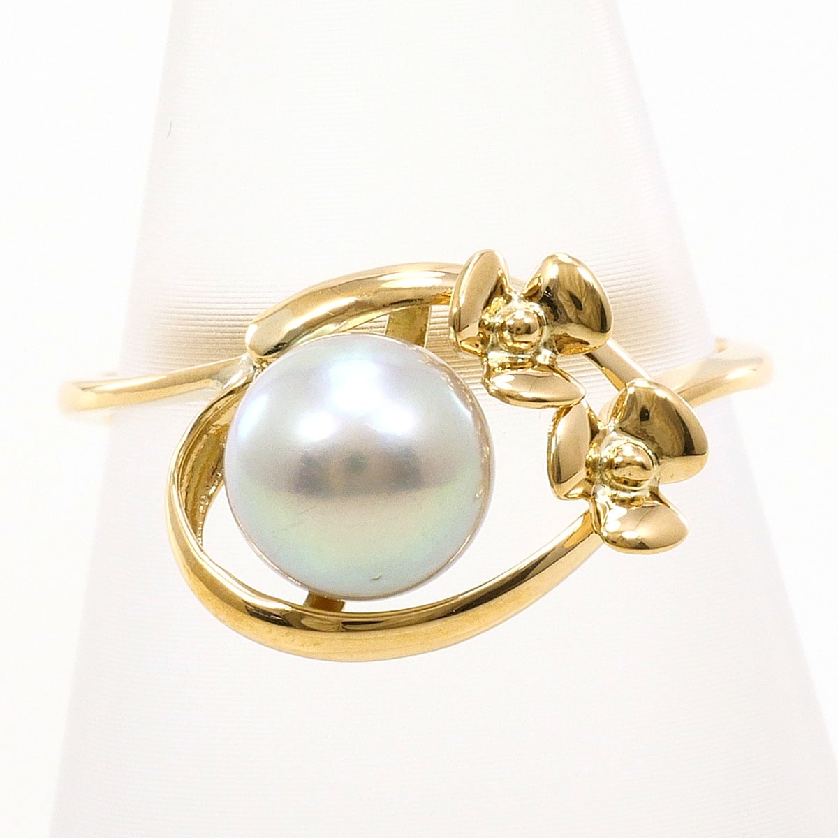 K18 18金 YG イエローゴールド リング・指輪 10号 パール（真珠） 総重量約1.8g 中古