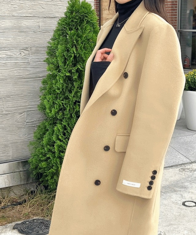 [ウール100%] シグネチャー ダブル ハンドメイド コート(2colors)