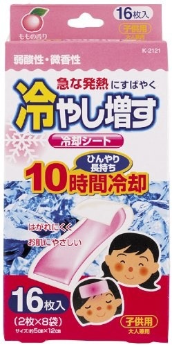 冷やし増す　冷却シート　16枚入　子供用　ももの香り[xまとめ買い36] K-2121