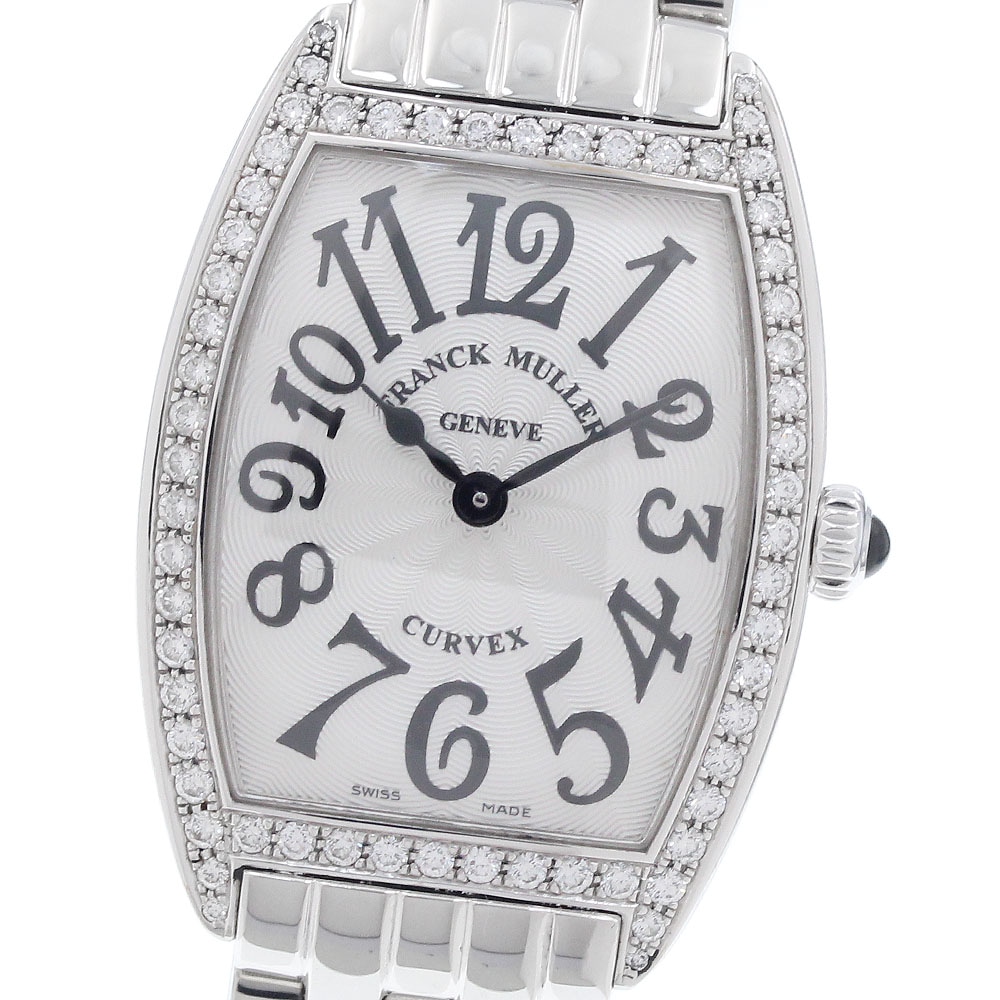 フランクミュラー FRANCK MULLER 1752QZDP トノー カーベックス ダイヤベゼル クォーツ レディース _959776【中古】