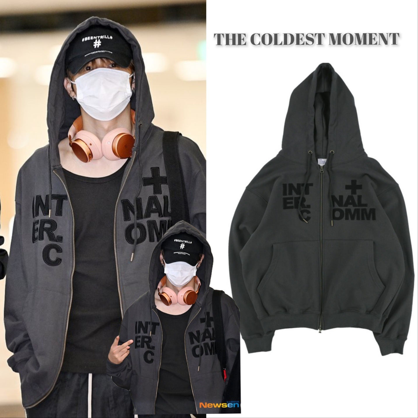THE BOYZ ソヌ sunwoo着用 パーカー ジップアップ charcoal