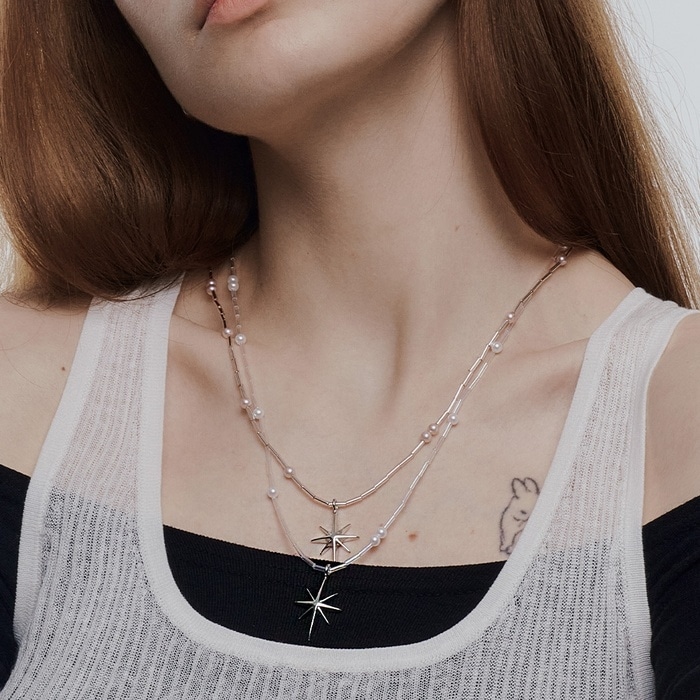 ハンソヒ着用Bead Tinkerbell Necklace/韓国の人気ブランド 韓国正規品 韓国の人気商品 韓国ファッション 韓国ジュエリー デイリーアクセサリー SNSで人気 韓国ファッション 韓