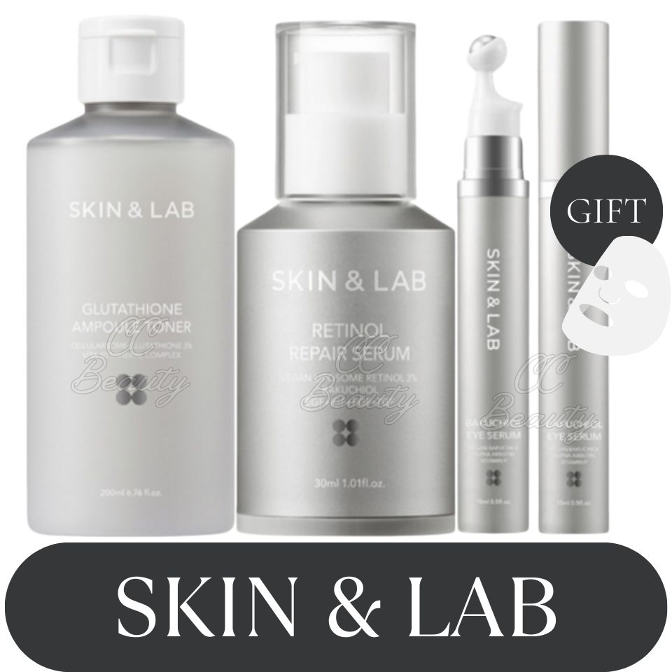 【正規品】【3点セット】 スキンケアセット グルタチオン アンプルトナー + レチノール リペアセラム + バクチオール アイセラム 韓国コスメ