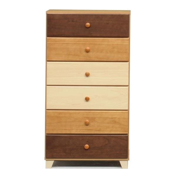 日本製 天然木 ハイチェスト ６段 60cm幅 ナチュラル本体 完成品 チェスト タンス 衣類収納 引出し収納