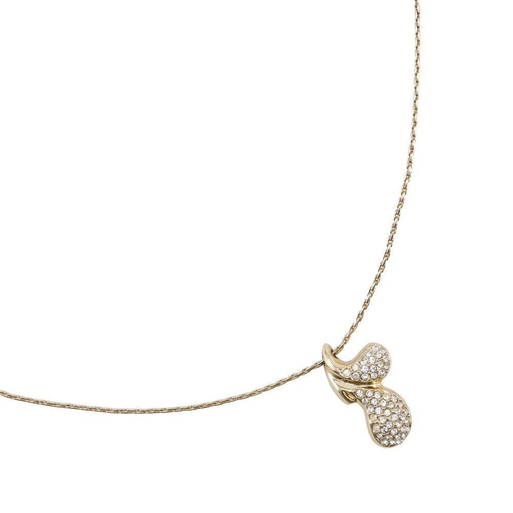 ヴィンテージ ネックレス 金メッキ ラインストーン 約7.4g レディース 中古品 A-ランク