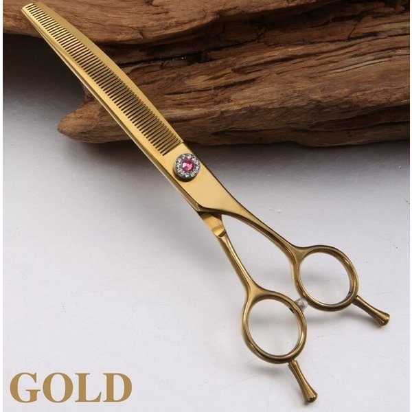 フェニスプロフェッショナルJP440c 7インチ高品質ペット犬グルーミングはさみ湾曲間伐鋏間伐率約25％ 7 inch