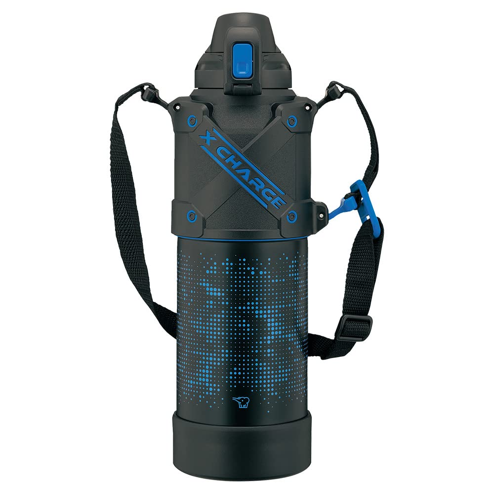 象印マホービン(ZOJIRUSHI) 水筒 シームレスせん スポーツタイプ 大容量 1.5L 直飲み ステンレスクールボトル ブル―ブラック せんとパッキン一体化 お手入れ簡単 洗う点数2点のみ SD