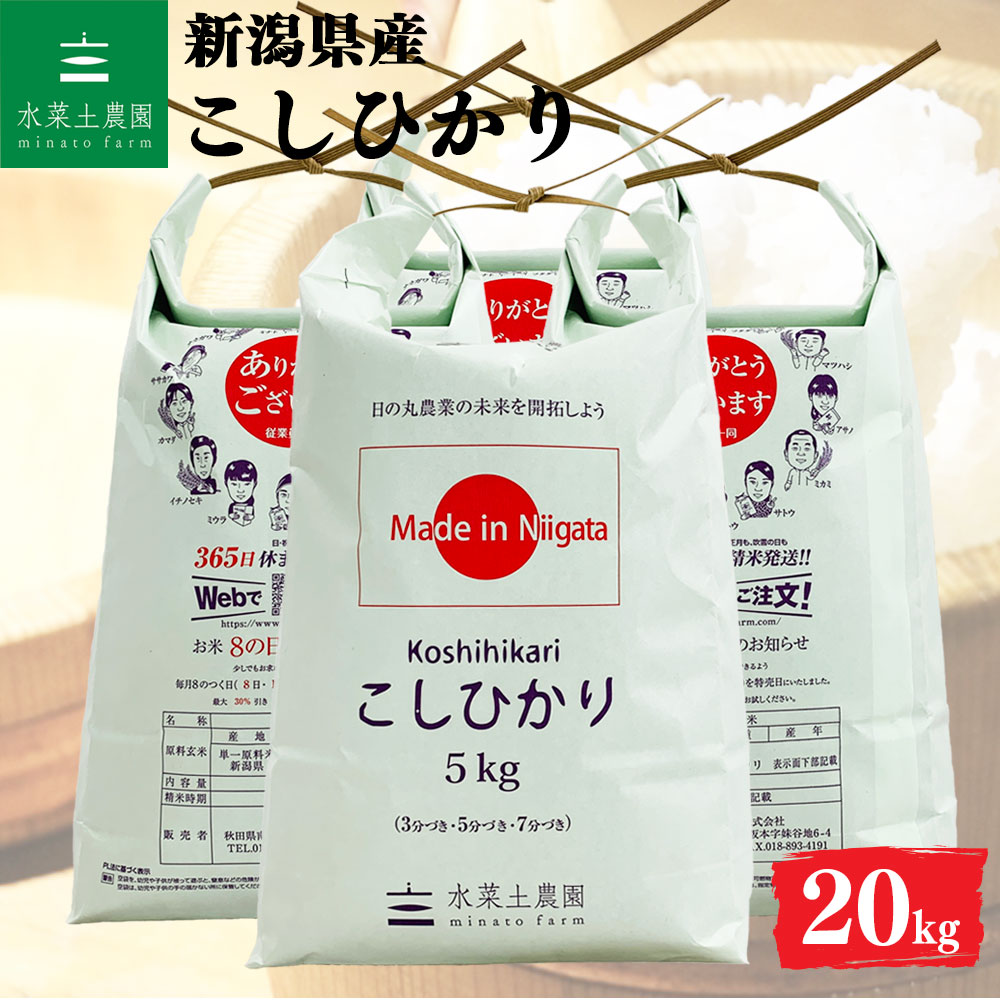 こしひかり 精米 20kg 新潟県産 令和7年産 選べるお試し袋付き