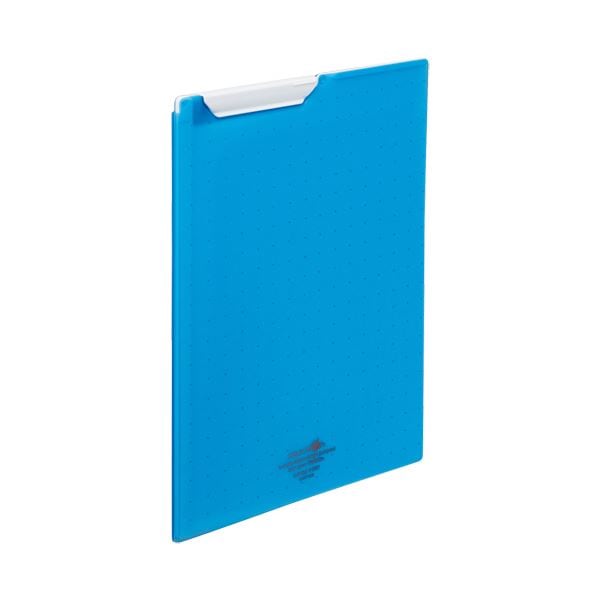 （まとめ）リヒトラブ AQUA DROPsクリップファイル A4 青 F-5067-8 1枚 (×10セット)