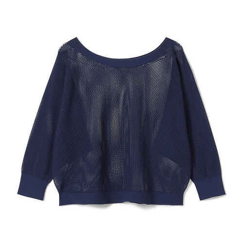 【ノーソーイングニット】7分袖メッシュニットTシャツ ヨガ ウィメンズ 256303-1540-55-029