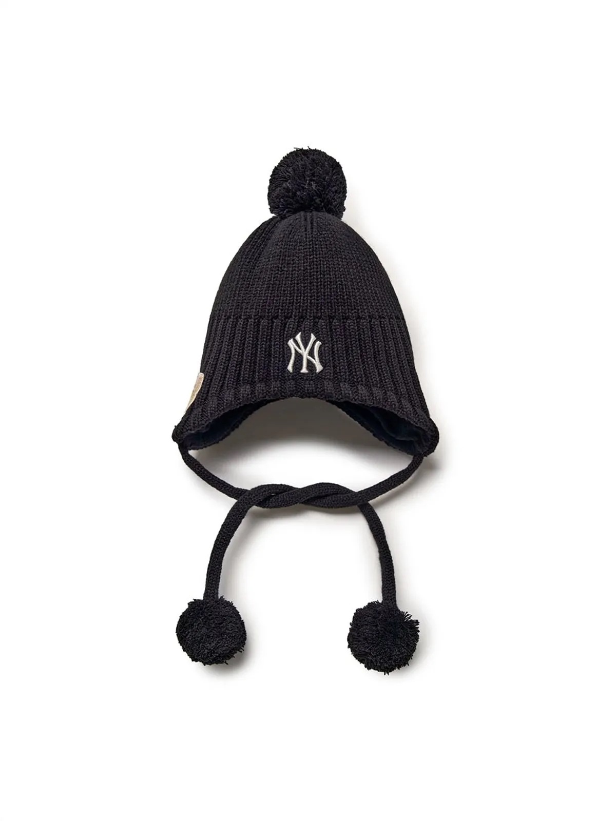 キッズ メガベア ポンポン 耳付き ビニ NY(Black)