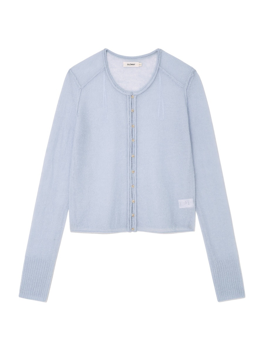 【GLOWNY】 HOUSE BUTTON CARDIGAN : BABY BLUE