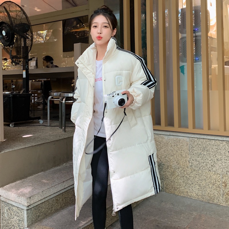 ダウン中綿ジャケットレディース2023冬韓国版ゆったりミドル丈膝丈パンコート中綿ジャケット 5,197円