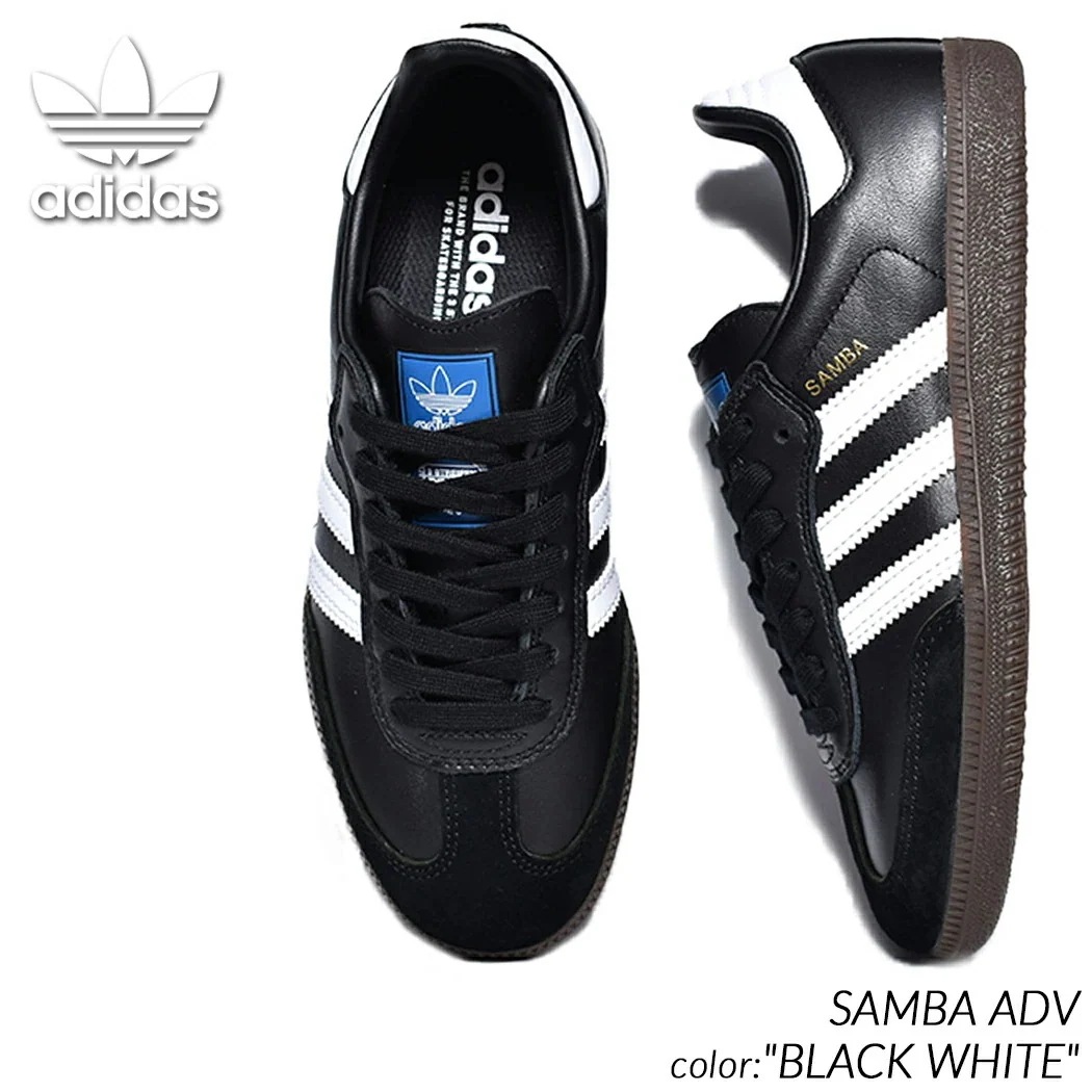 adidas SAMBA ADV BLACK WHITE アディダス サンバ スニーカー ( 黒 ブラック 白 ホワイト ガムソール レザー スケーター OG ローテク スケート IE3100 )