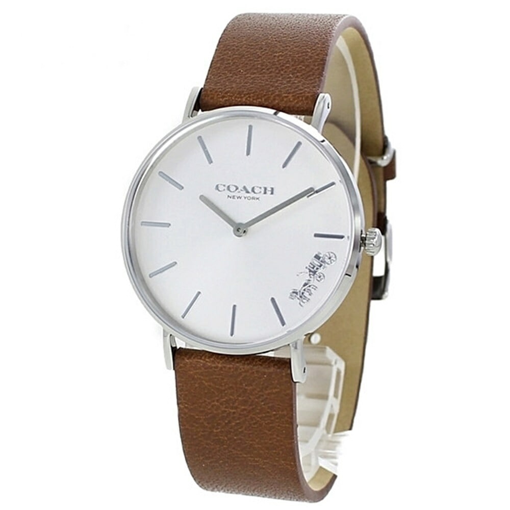 コーチ 時計 レディース 腕時計 手表 PERRY ペリー シルバーケース ブラウン レザー 14503120 誕生日プレゼント クリスマス プレゼント