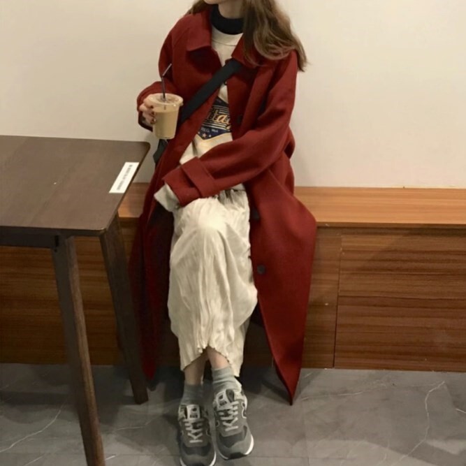 アウター コート ロングコート ステンカラーコート ミモレ丈 袖あり 長袖 ラウンドネック 襟付き ストレート ポケット 前開き 大人可愛い シンプル 上品 おしゃれ お洒落 レトロ 大人女子 7,879円